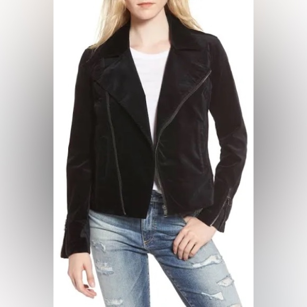 AG Jeans Quincy Velvet Moto Jacket